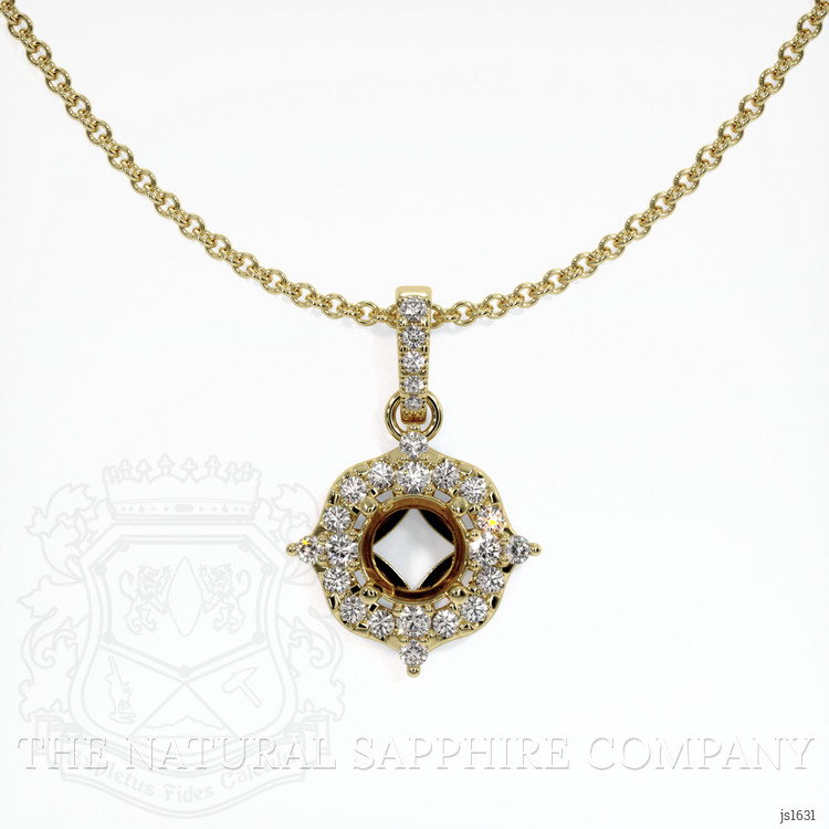 10K Yellow Gold Pave Pendant Setting