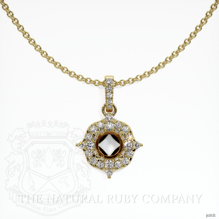 14K Yellow Gold Pave Pendant Setting