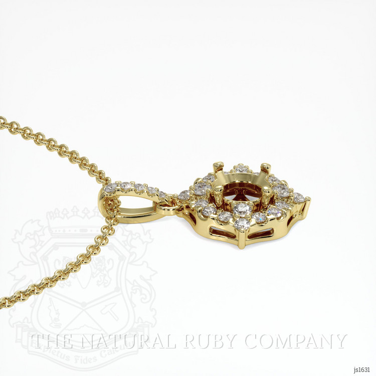 14K Yellow Gold Pave Pendant Setting