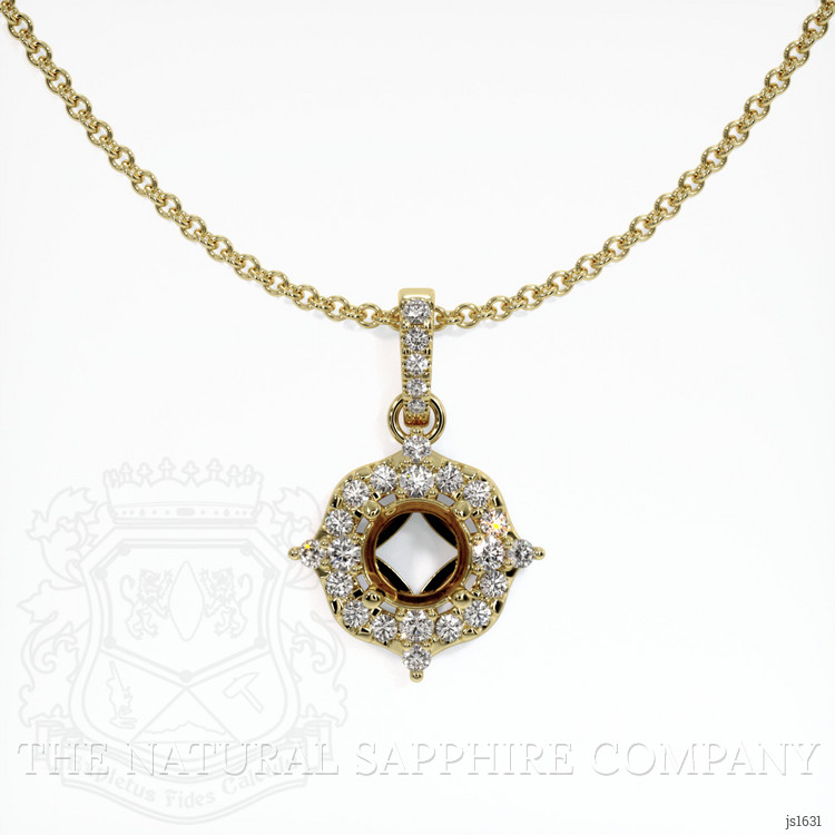 18K Yellow Gold Pave Pendant Setting