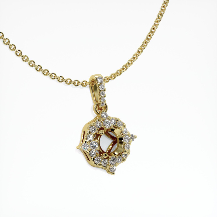 18K Yellow Gold Pave Pendant Setting