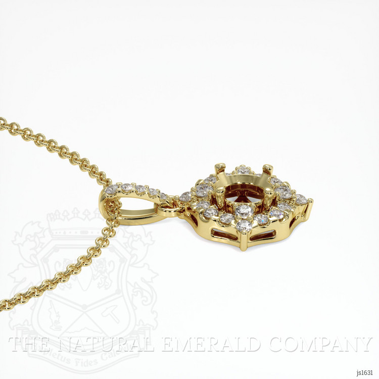 18K Yellow Gold Pave Pendant Setting