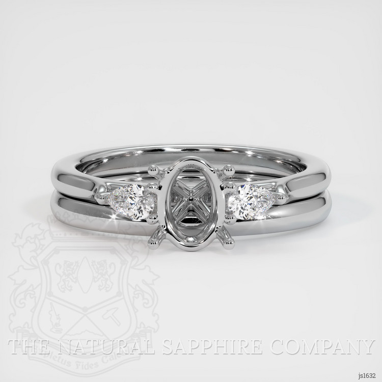 Platinum 950 Three Stone Ring Setting