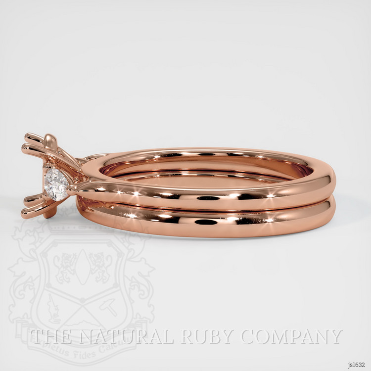 14K Rose Gold Three Stone Ring Setting