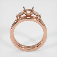 14K Rose Gold Three Stone Ring Setting Image