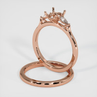 14K Rose Gold Three Stone Ring Setting Image