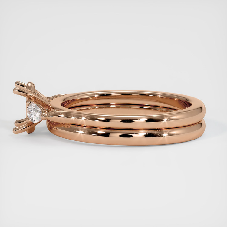 18K Rose Gold Three Stone Ring Setting