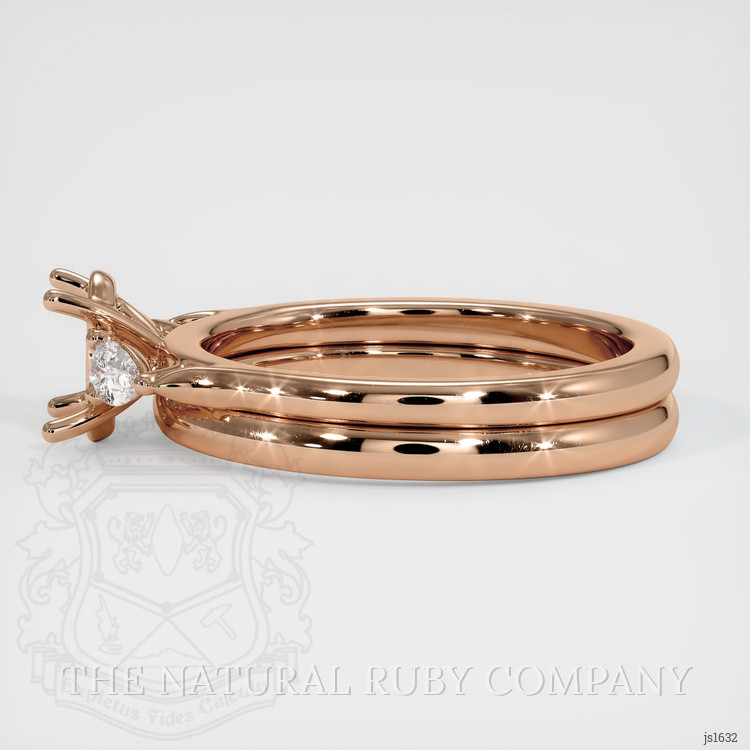 18K Rose Gold Three Stone Ring Setting