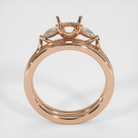 18K Rose Gold Three Stone Ring Setting Image