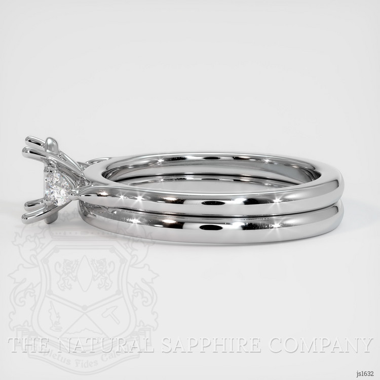 14K White Gold Three Stone Ring Setting