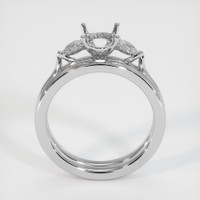 14K White Gold Three Stone Ring Setting Image