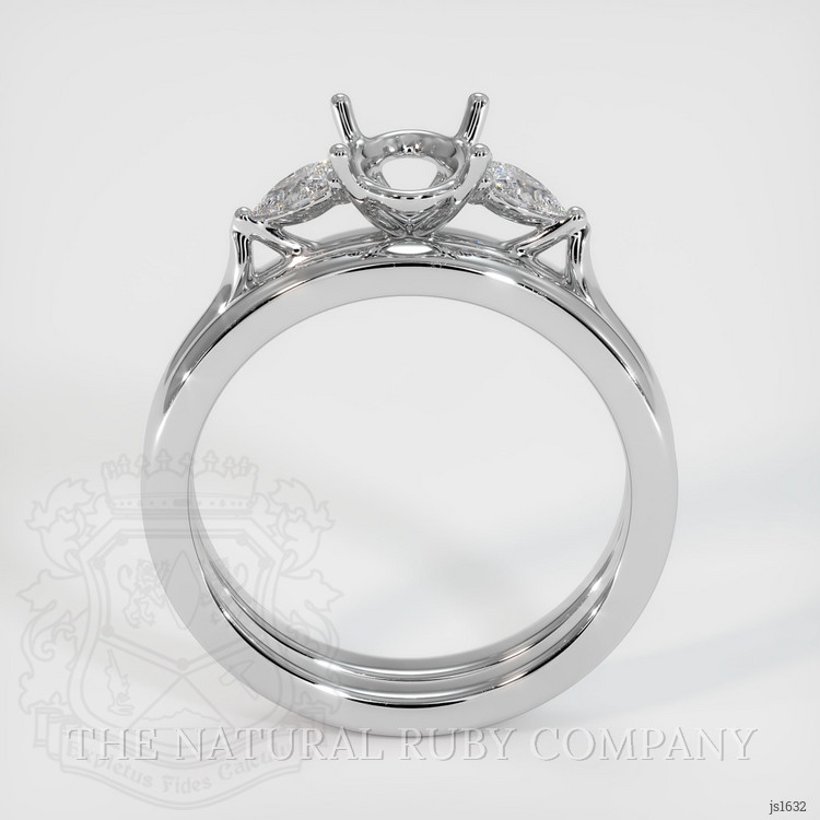 18K White Gold Three Stone Ring Setting