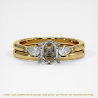 14K White & Yellow Three Stone Ring Setting Image