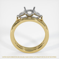 14K White & Yellow Three Stone Ring Setting Image