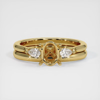 10K Yellow Gold Three Stone Ring Setting Image