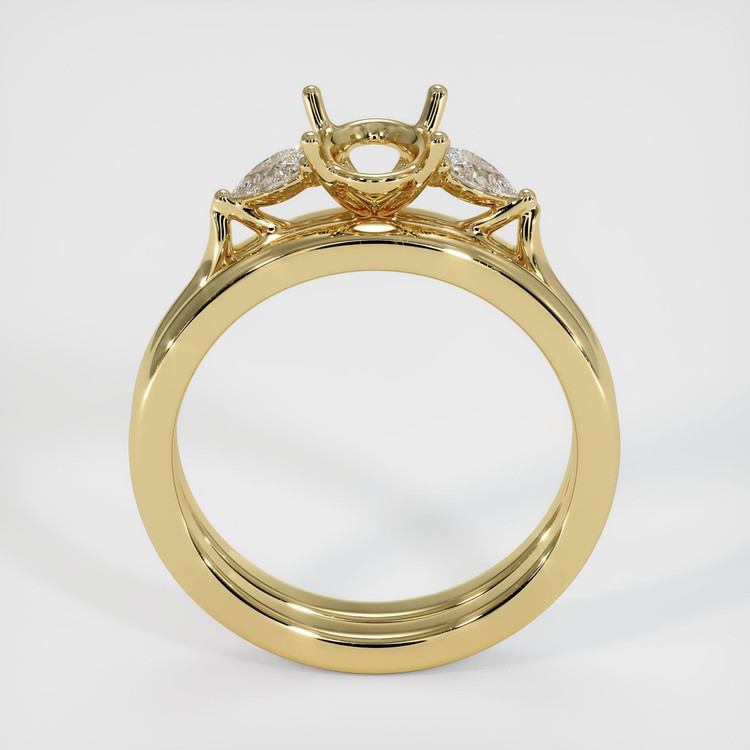 10K Yellow Gold Three Stone Ring Setting