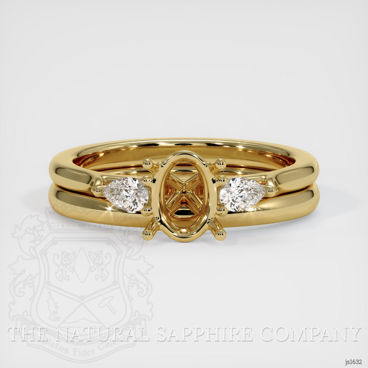 14K Yellow Gold Three Stone Ring Setting