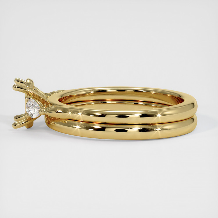 14K Yellow Gold Three Stone Ring Setting