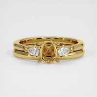 18K Yellow Gold Three Stone Ring Setting Image