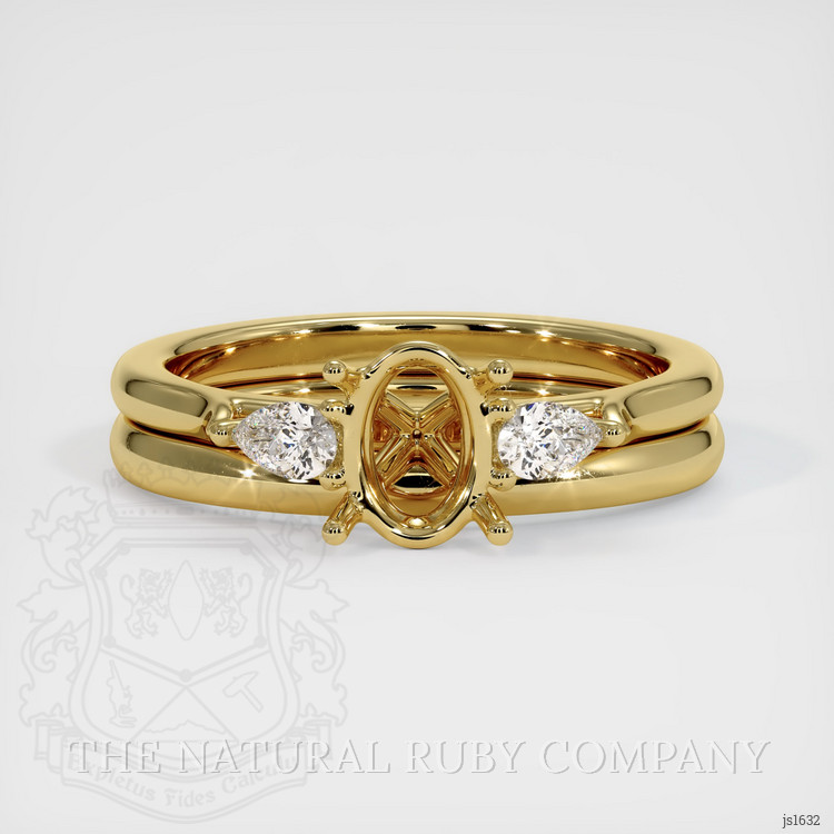 18K Yellow Gold Three Stone Ring Setting