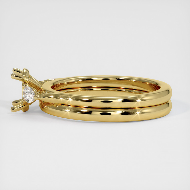 18K Yellow Gold Three Stone Ring Setting