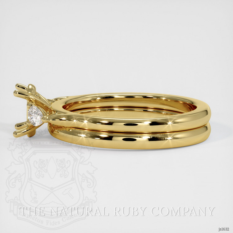18K Yellow Gold Three Stone Ring Setting
