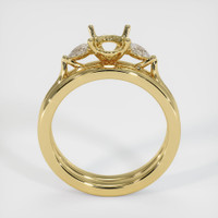 18K Yellow Gold Three Stone Ring Setting Image