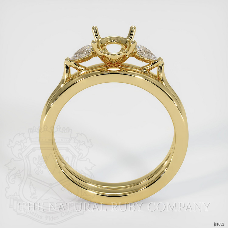 18K Yellow Gold Three Stone Ring Setting