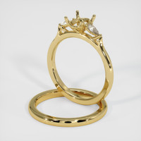 18K Yellow Gold Three Stone Ring Setting Image