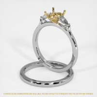 18K Yellow & White Three Stone Ring Setting Image
