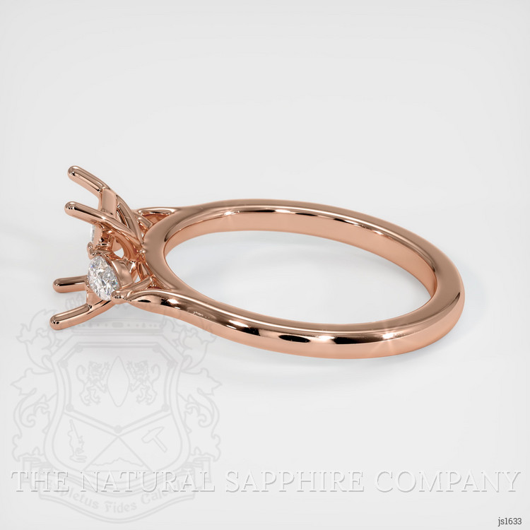 14K Rose Gold Three Stone Ring Setting