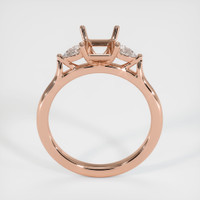 14K Rose Gold Three Stone Ring Setting Image