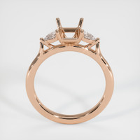18K Rose Gold Three Stone Ring Setting Image