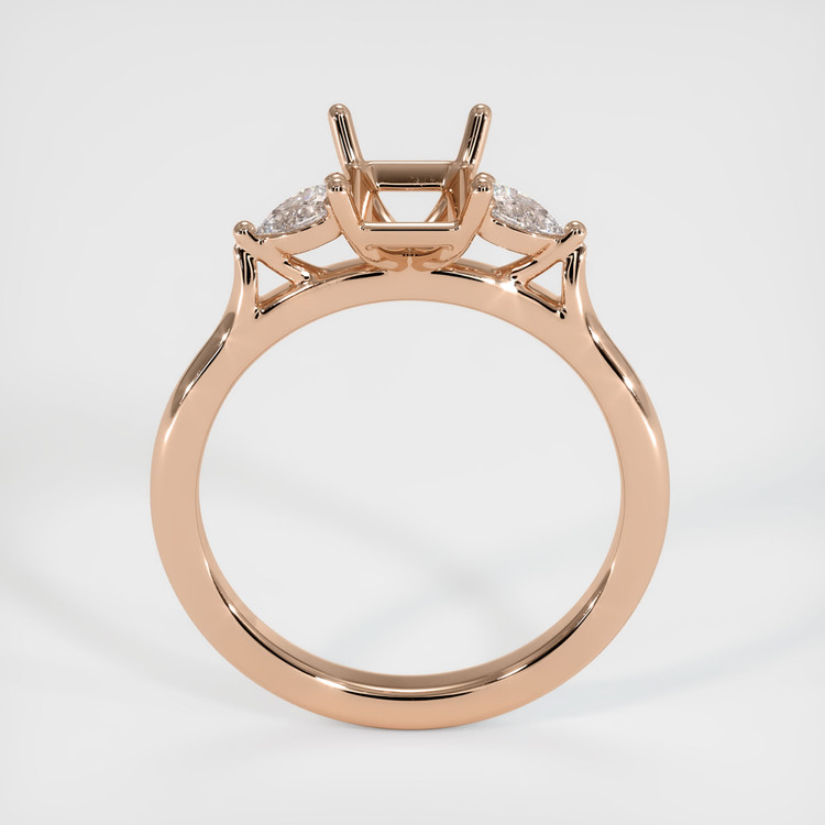 18K Rose Gold Three Stone Ring Setting