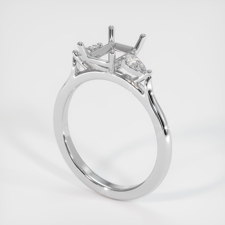 Silver Three Stone Ring Setting