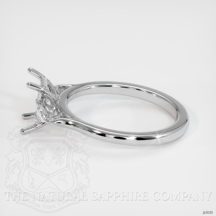 10K White Gold Three Stone Ring Setting