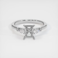 14K White Gold Three Stone Ring Setting Image