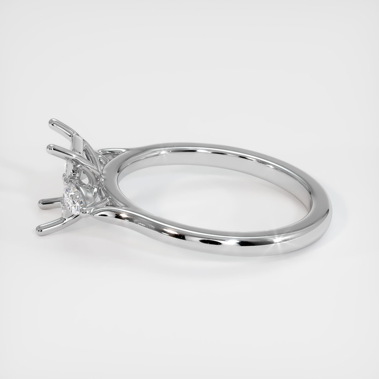 14K White Gold Three Stone Ring Setting