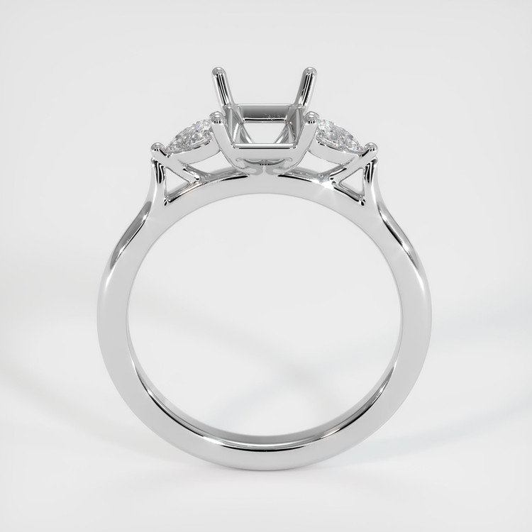 14K White Gold Three Stone Ring Setting