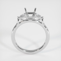 18K White Gold Three Stone Ring Setting Image