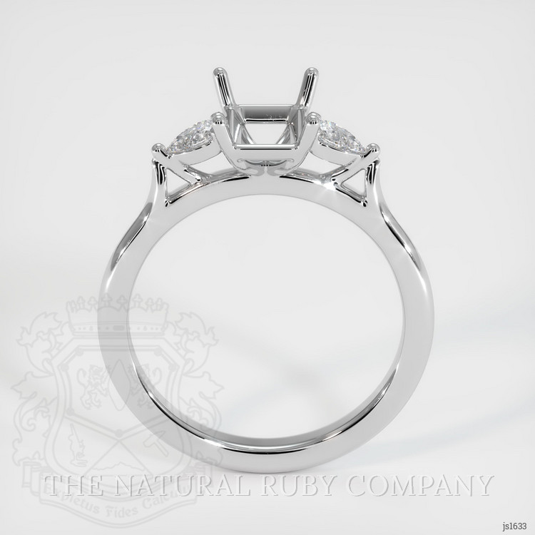 18K White Gold Three Stone Ring Setting