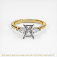 14K White & Yellow Three Stone Ring Setting Image