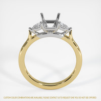 14K White & Yellow Three Stone Ring Setting Image