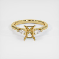 10K Yellow Gold Three Stone Ring Setting Image