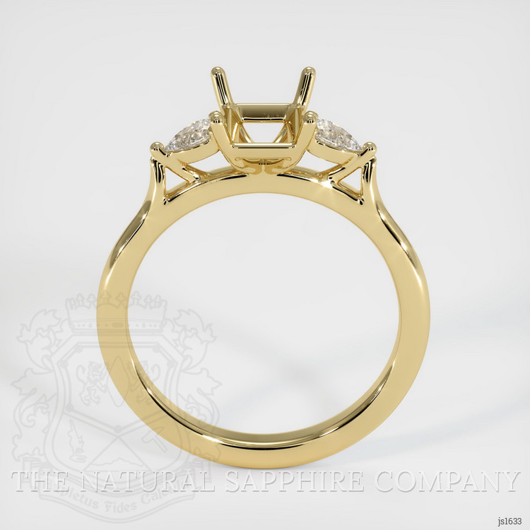 10K Yellow Gold Three Stone Ring Setting