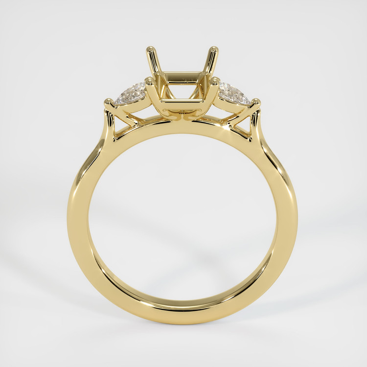 10K Yellow Gold Three Stone Ring Setting