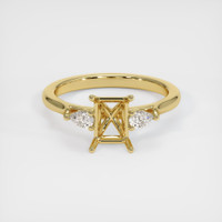 18K Yellow Gold Three Stone Ring Setting Image