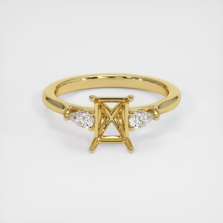 18K Yellow Gold Three Stone Ring Setting