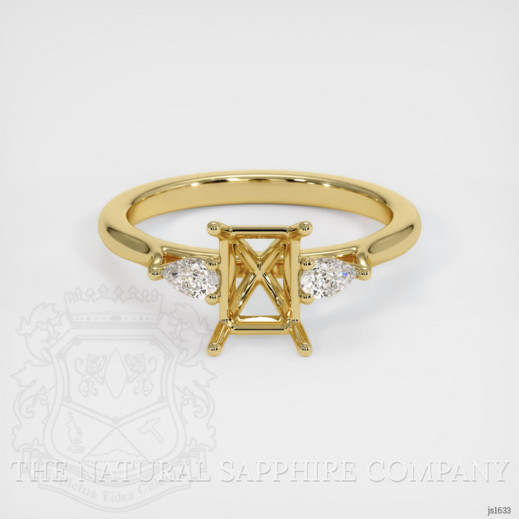 18K Yellow Gold Three Stone Ring Setting