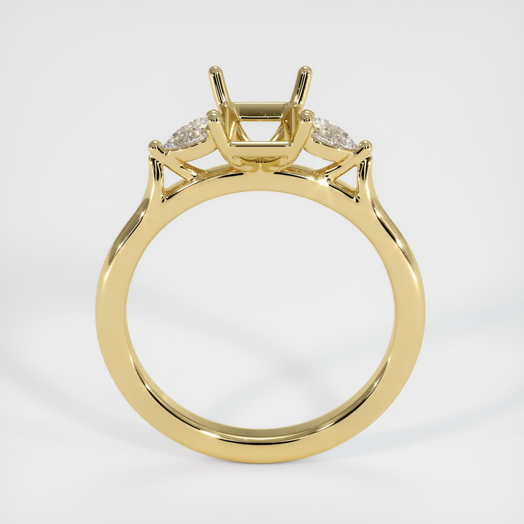 18K Yellow Gold Three Stone Ring Setting